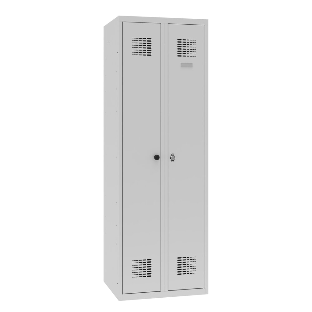 Produktabbildung Nr. 4: Steinbock® Kleider-/Wäschespind, 1 Abteil, Drehriegelverschluss, HxBxT 1800 x 600 x 500 mm, lichtgrau/lichtgrau