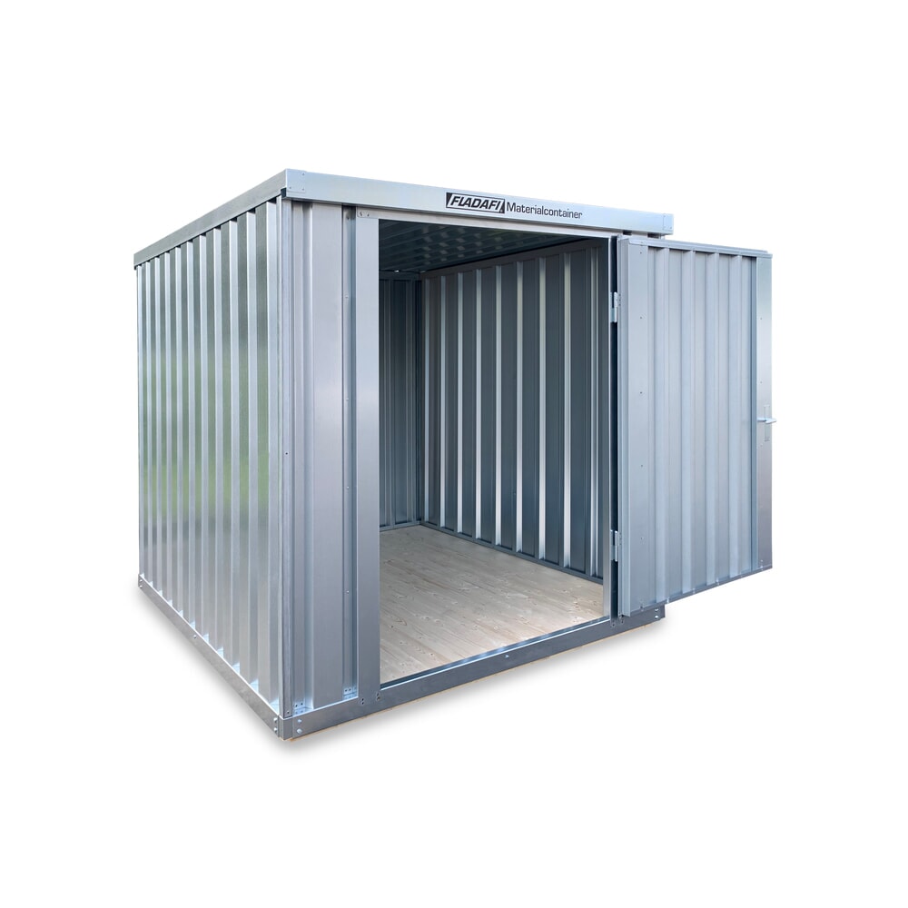 Produktabbildung: FLADAFI® Materialcontainer Einzelmodul, verzinkt, HxBxT 2.150 x 2.100 x 2.170 mm, montiert, Holzfußboden
