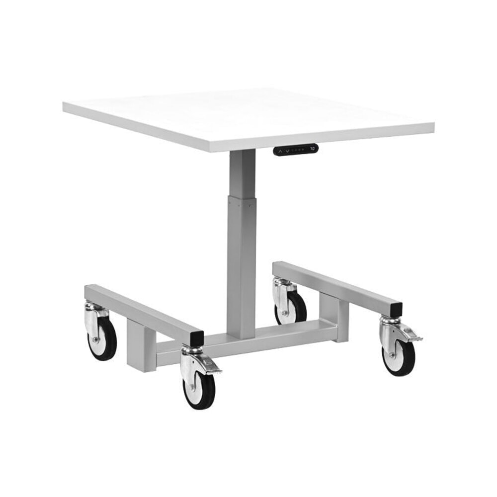 Produktabbildung: Rocholz Höhenverstellbarer Packtisch, elektrisch, mobil, HxBxT 554–854 mm x 700 mm x 800 mm
