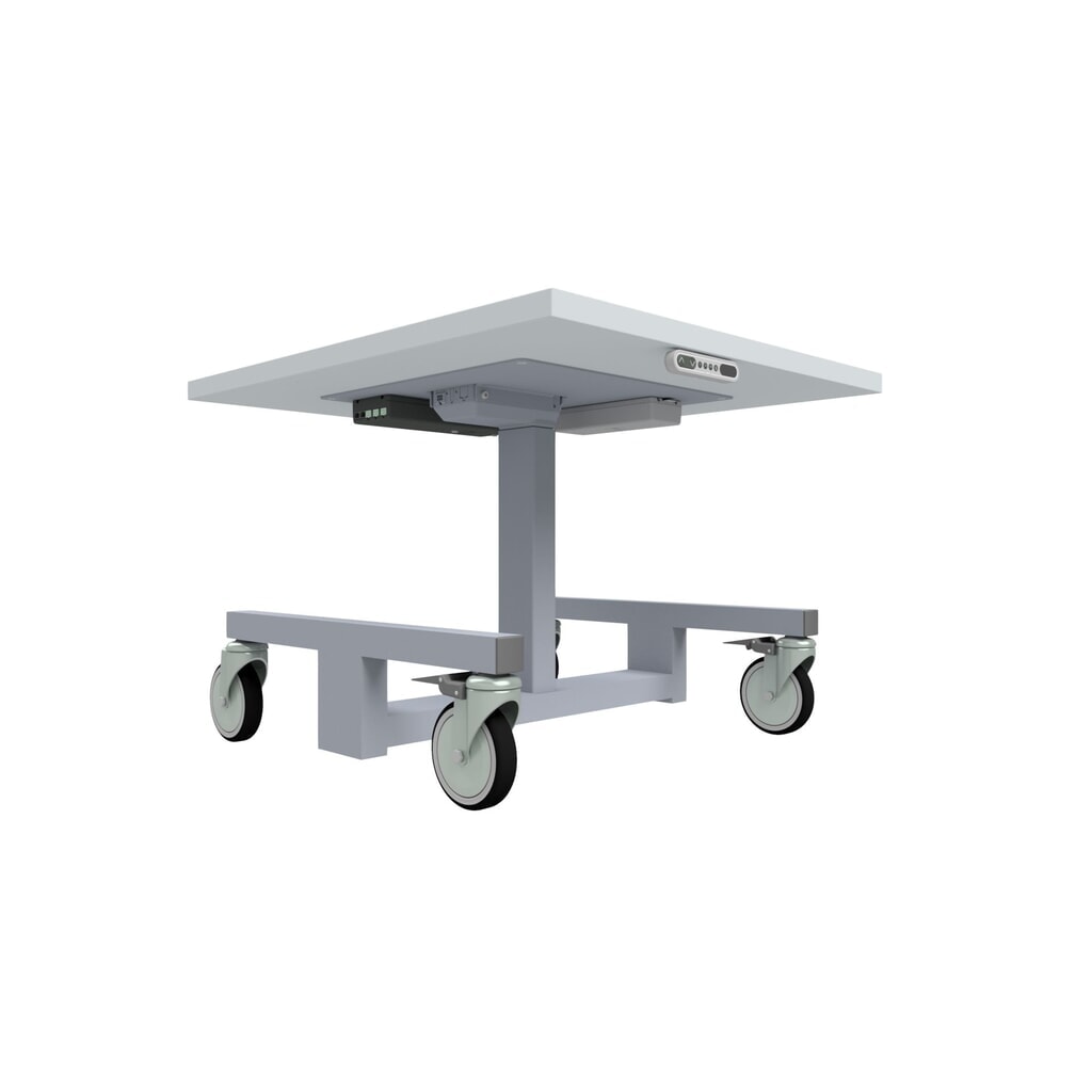 Rocholz Höhenverstellbarer Packtisch, elektrisch, mobil, HxBxT 554–854 mm x 700 mm x 800 mm Produktabbildung Nr. 2: Rocholz Höhenverstellbarer Packtisch, elektrisch, mobil, HxBxT 554–854 mm x 700 mm x 800 mm