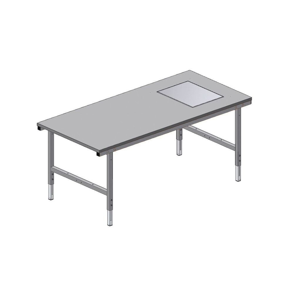 Produktabbildung: Rocholz Höhenverstellbarer Packtisch SYSTEM 2000, elektrisch, eichfähige Waage, HxBxT 710–960 mm x 2000 mm x 920 mm