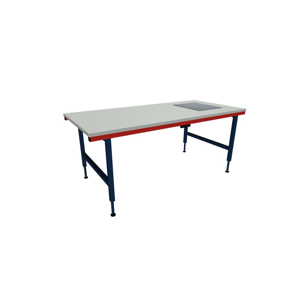Produktabbildung: Rocholz Höhenverstellbarer Packtisch SYSTEM 2000, elektrisch, Waage, HxBxT 710–960 mm x 2000 mm x 920 mm