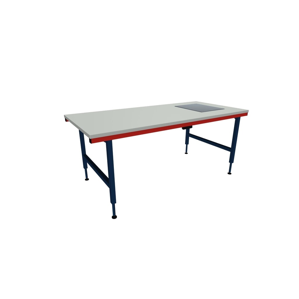 Rocholz Höhenverstellbarer Packtisch SYSTEM 2000, elektrisch, Waage, HxBxT 710–960 mm x 2000 mm x 920 mm Produktabbildung: Rocholz Höhenverstellbarer Packtisch SYSTEM 2000, elektrisch, Waage, HxBxT 710–960 mm x 2000 mm x 920 mm