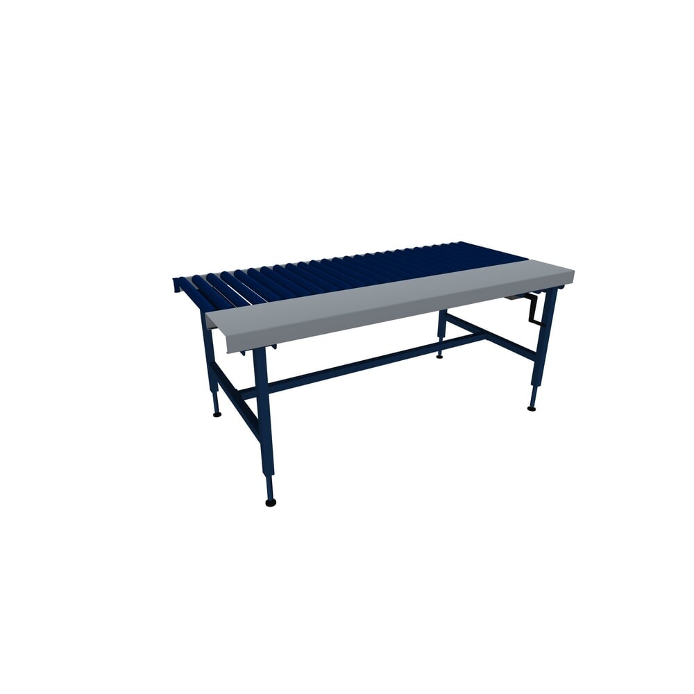 Produktabbildung: Rocholz Höhenverstellbarer Packtisch SYSTEM 2000, Rollenbahn, manuell, Arbeitsfläche, HxBxT 710–960 mm x 1955 mm x 920 mm