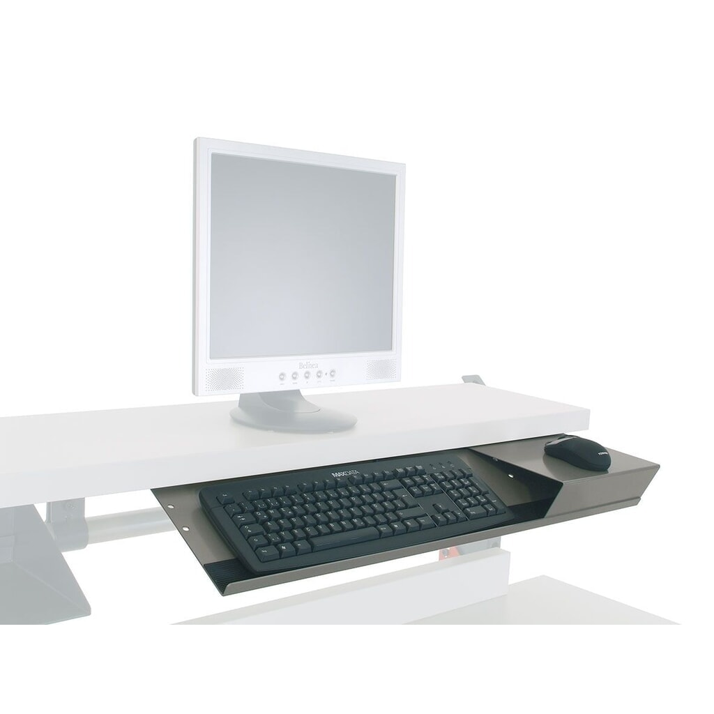 Tastatur- und Mausablage für Rocholz Packtisch SYSTEM 2000, HxBxT 20 mm x 760 mm x 210 mm Produktabbildung: Tastatur- und Mausablage für Rocholz Packtisch SYSTEM 2000, HxBxT 20 mm x 760 mm x 210 mm
