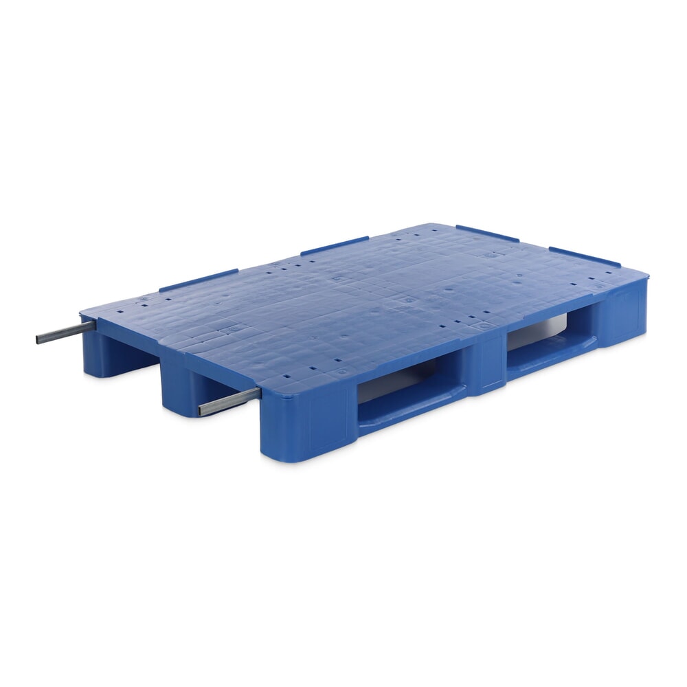 Produktabbildung: Alpha EURO-Kunststoffpalette, Polyethylen, stahlverstärkt, geschlossenes Oberdeck, blau