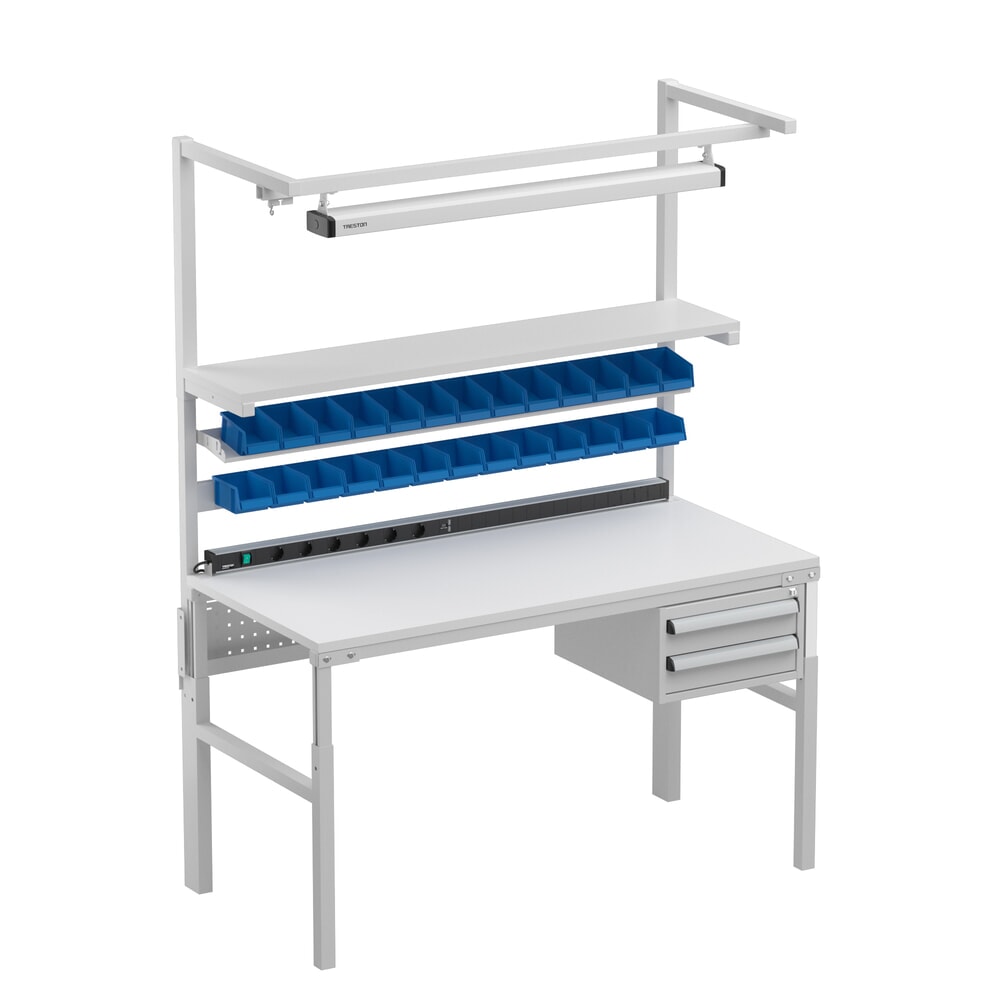Produktabbildung Nr. 4: Einhängeleiste für TRESTON Arbeitstisch mit Etagenbord, Breite 1.200 mm