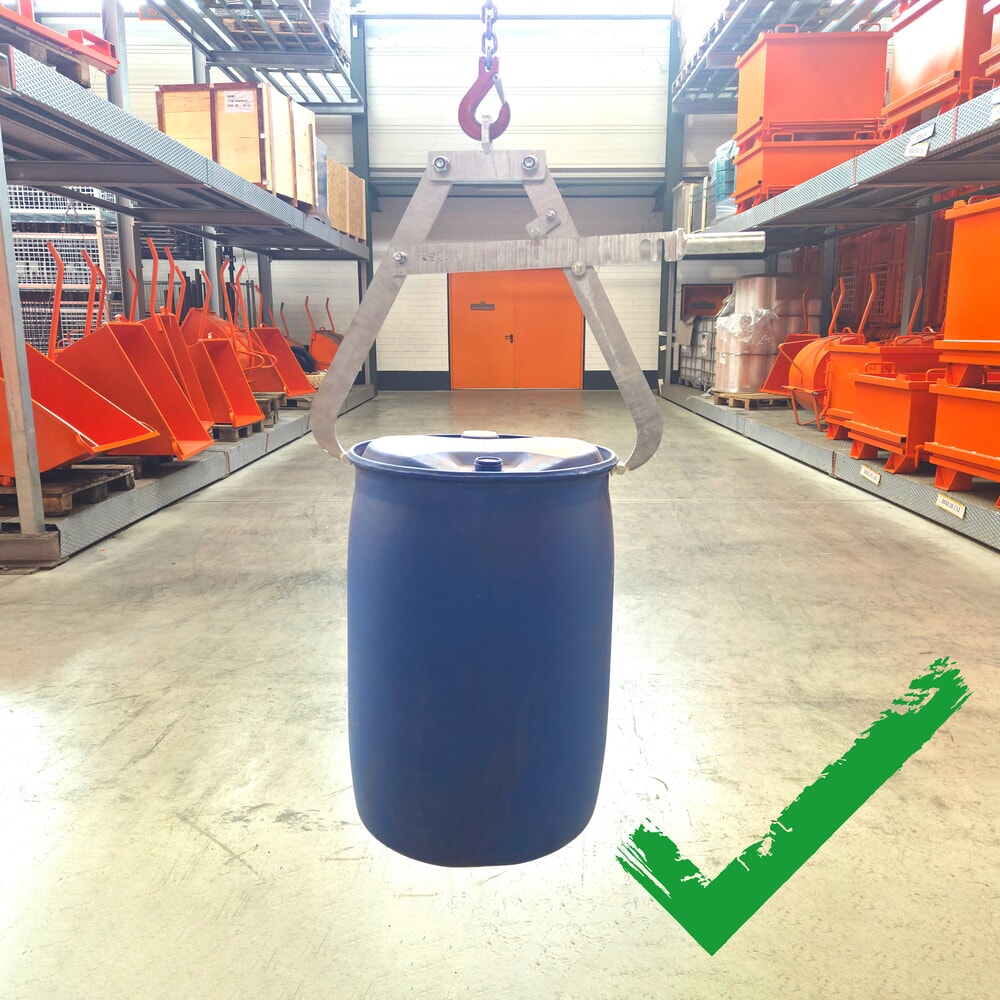 Produktabbildung Nr. 3: Eichinger® Fasszange für Kran, 1 x liegendes Fass feuerverzinkt