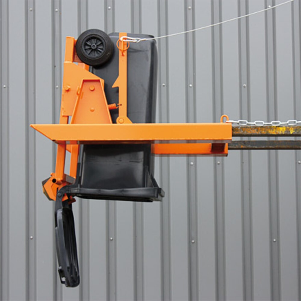 Produktabbildung Nr. 5: Eichinger® Mülltonnenkipper für Haushaltstonnen, 600 kg, 80 bzw 120 Liter Tonne reinorange
