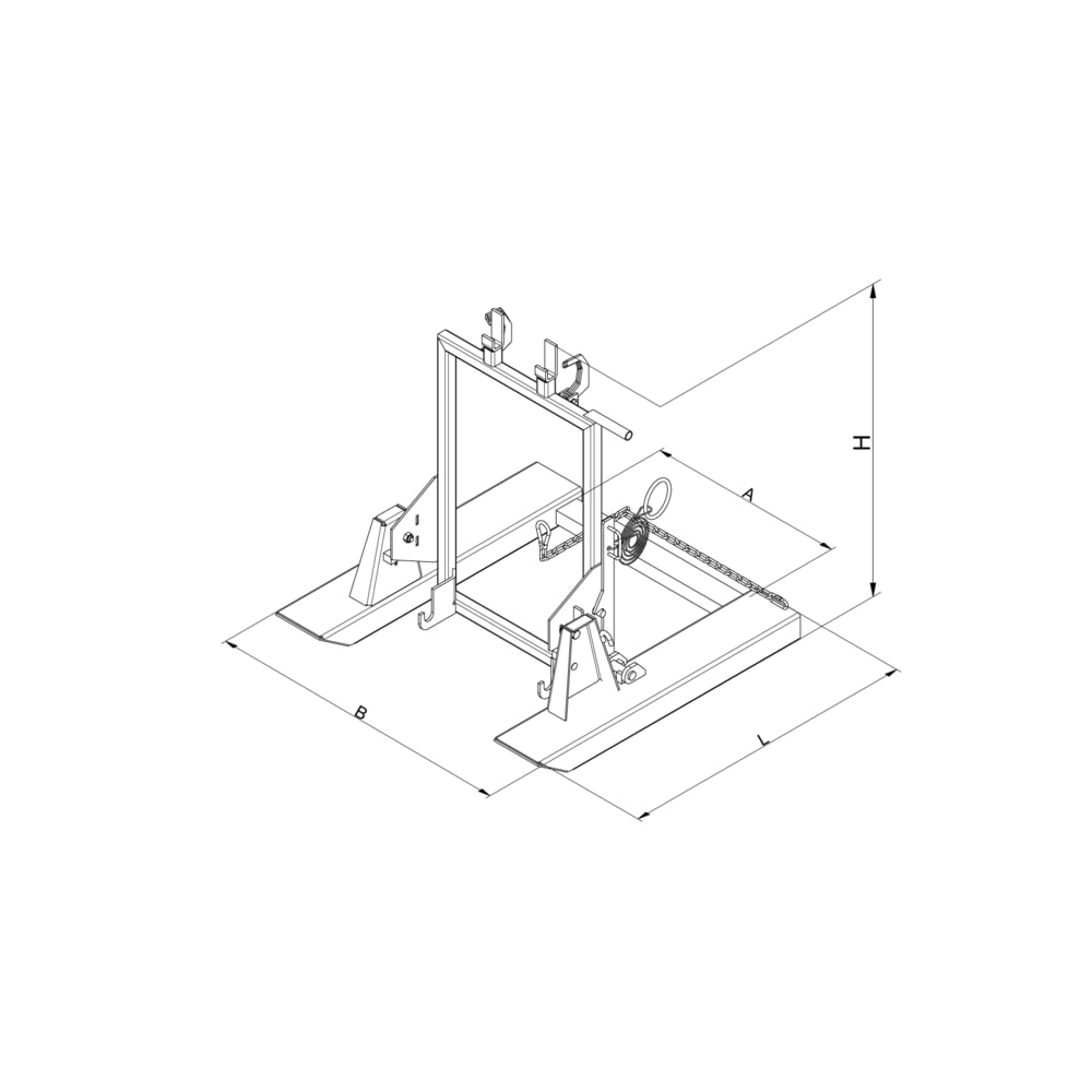 Produktabbildung Nr. 6: Eichinger® Mülltonnenkipper für Haushaltstonnen, 600 kg, 80 bzw 120 Liter Tonne reinorange