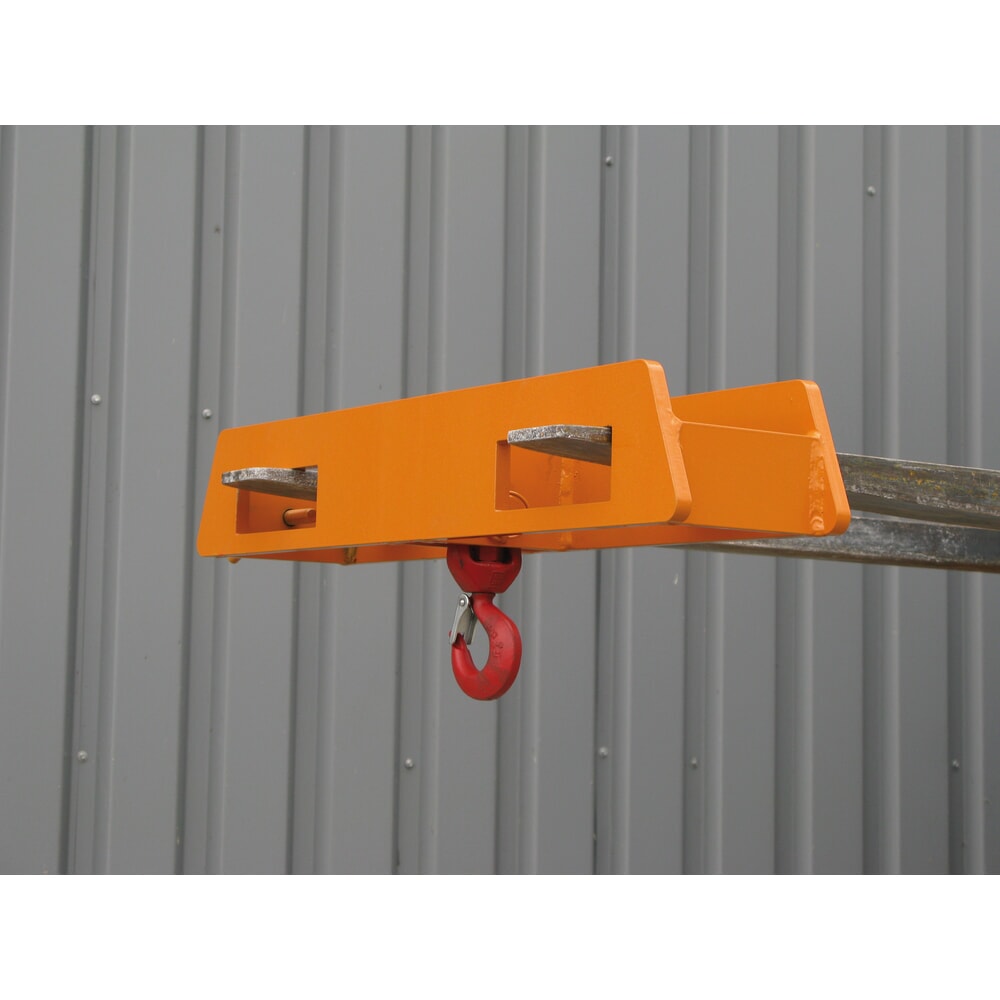 Produktabbildung Nr. 6: Eichinger® Lasthaken Stapler-Aufsatz über zwei Gabelzinken, 2500 kg, reinorange