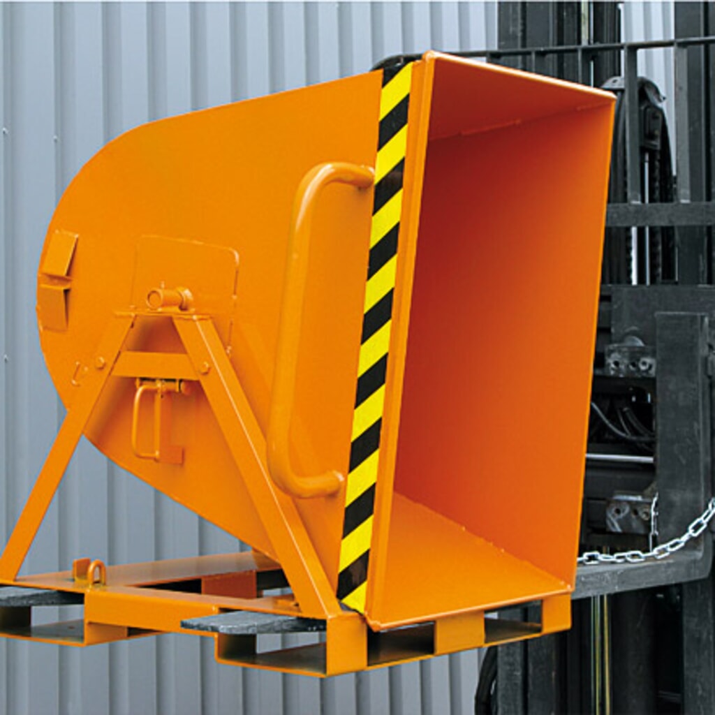 Eichinger® Kippmulde 2-seitig kippbar, von 4 Seiten anfahrbar, 500 kg, 300 Liter reinorange Produktabbildung Nr. 5: Eichinger® Kippmulde 2-seitig kippbar, von 4 Seiten anfahrbar, 500 kg, 300 Liter reinorange