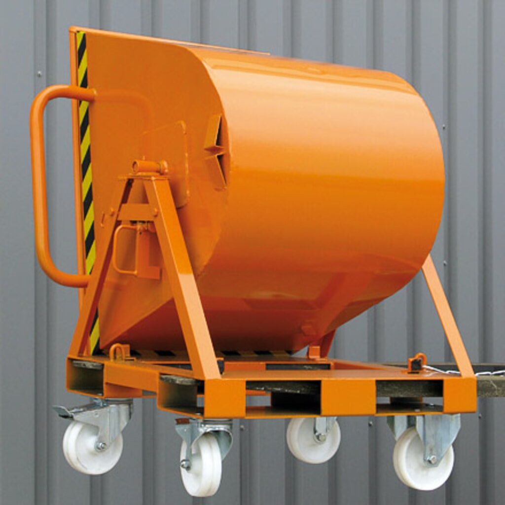 Eichinger® Kippmulde 2-seitig kippbar, von 4 Seiten anfahrbar, 500 kg, 300 Liter reinorange Produktabbildung Nr. 6: Eichinger® Kippmulde 2-seitig kippbar, von 4 Seiten anfahrbar, 500 kg, 300 Liter reinorange