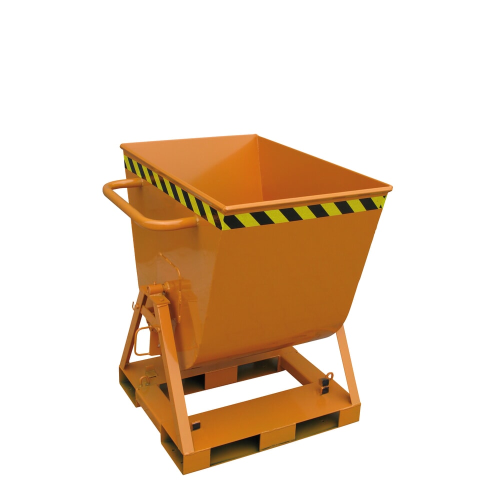 Produktabbildung: Eichinger® Kippmulde 2-seitig kippbar, von 4 Seiten anfahrbar, 500 kg, 300 Liter reinorange