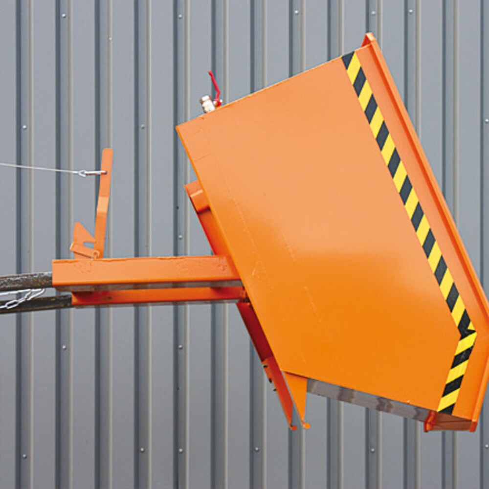 Produktabbildung Nr. 4: Eichinger® Spänebehälter mit Lochblech-Boden und Ablasshahn, 1000 kg, 300 Liter, reinorange