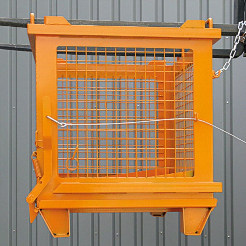 Produktabbildung Nr. 5: Eichinger® Gitter-Kippbehälter mit entriegelbarer Bodenklappe, 500 kg, 1000 Liter, reinorange
