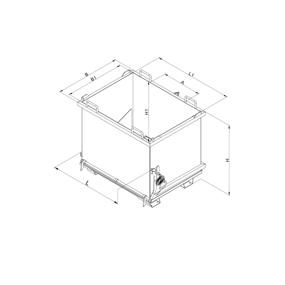 Produktabbildung Nr. 6: Eichinger® Baustoff-Container mit Klappboden, 1000 kg, 300 Liter enzianblau