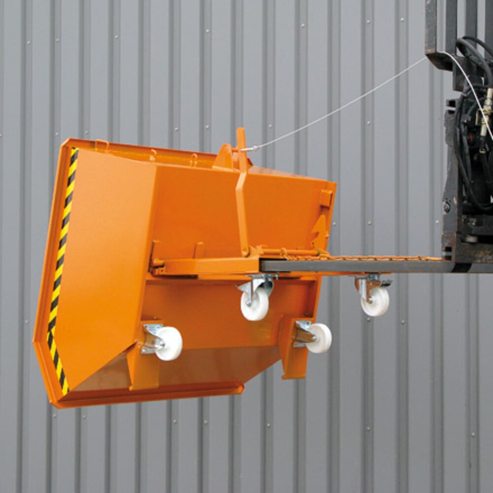 Produktabbildung Nr. 6: Eichinger® Kippbehälter in niedriger Bauhöhe, 1000 kg, 400 Liter, reinorange