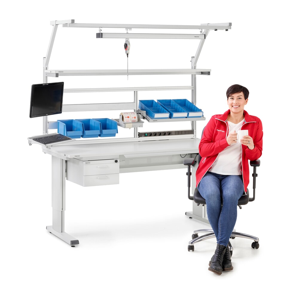 Produktabbildung Nr. 4: TRESTON Arbeitstisch, Typ WB, höhenverstellbar, Kurbel , BxT 1.800 x 800 mm