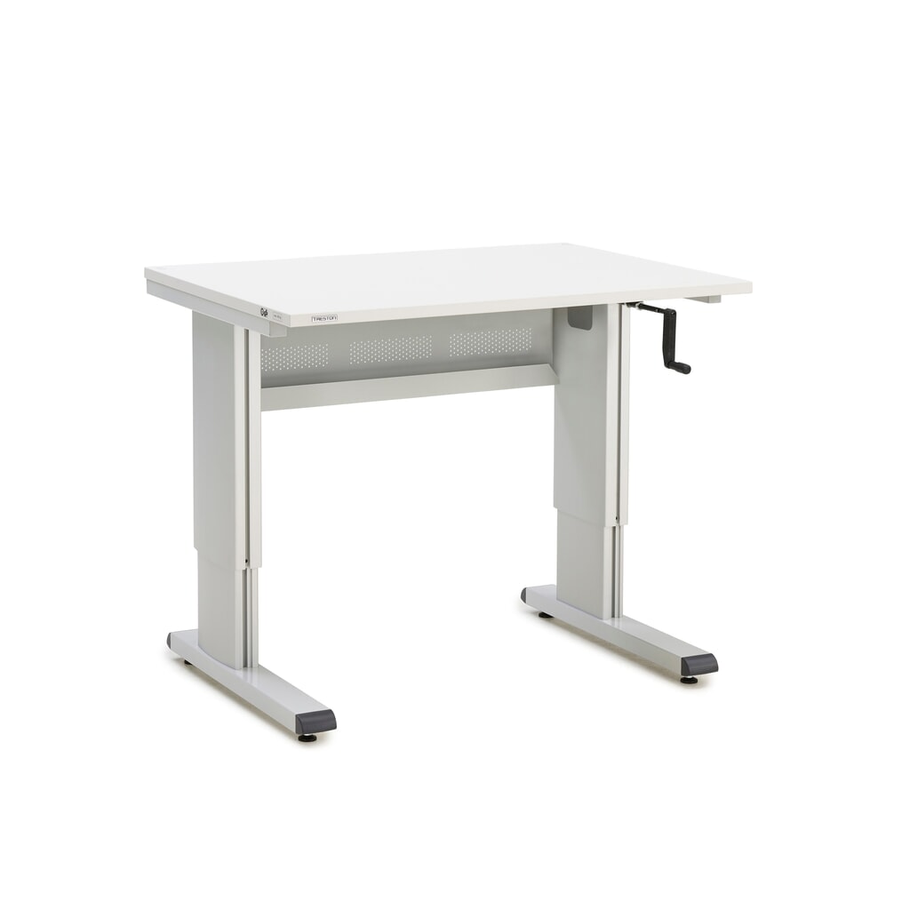 Produktabbildung: TRESTON Arbeitstisch, Typ WB, höhenverstellbar, Kurbel , BxT 1.073 x 800 mm