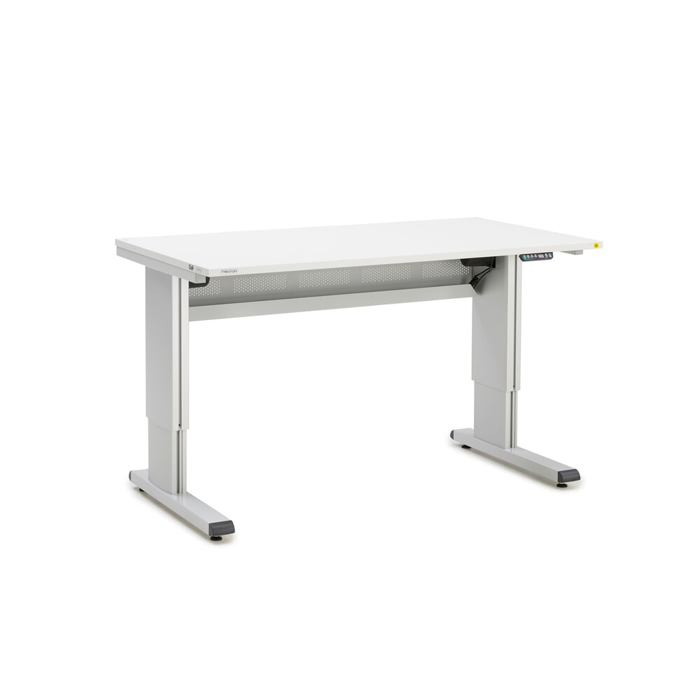 Produktabbildung: TRESTON WB-Arbeitstisch, ESD, elektrisch höhenverstellbar, BxT 1.500 x 800 mm, mit Kabelwanne