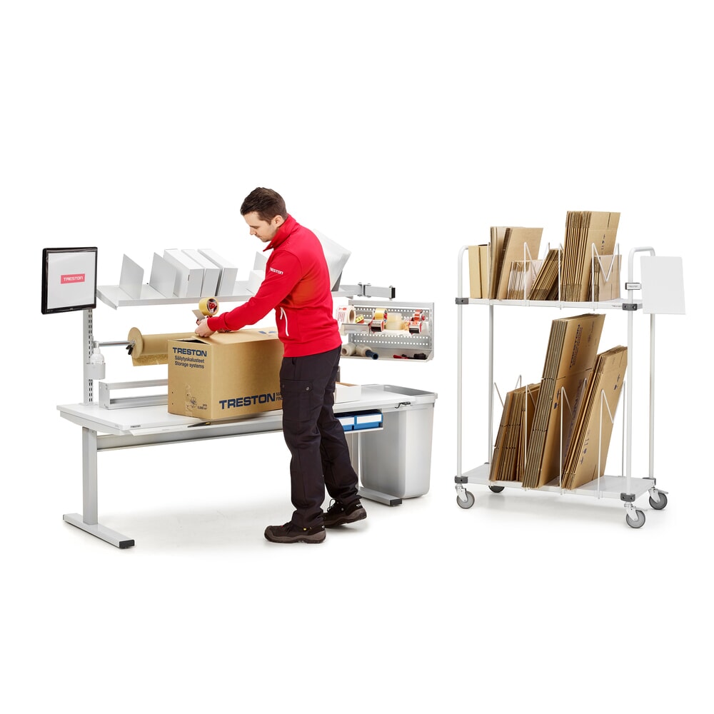 Produktabbildung Nr. 3: TRESTON Kartonwagen mit Lenkrollen, 2 Etagen, HxBxT 1.515 x 1.090 x 530 mm