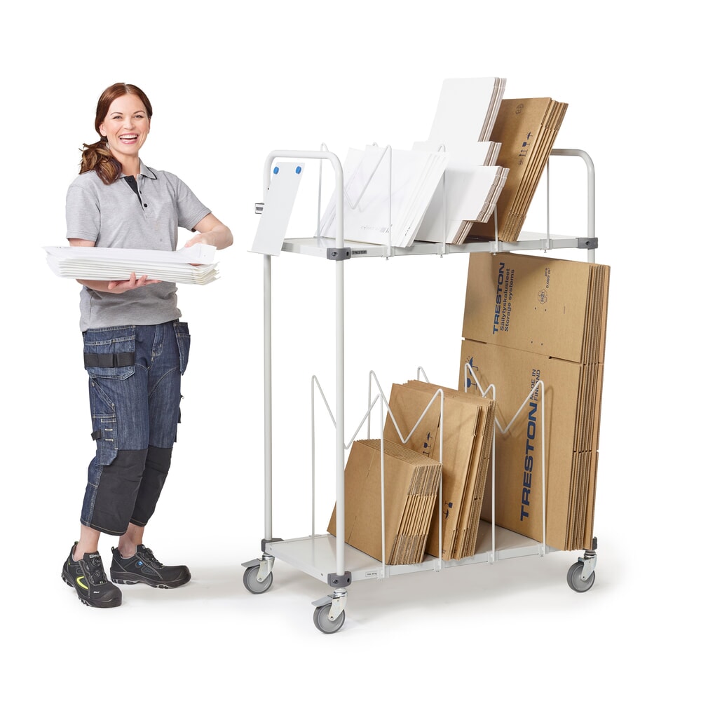 Produktabbildung Nr. 4: TRESTON Kartonwagen mit Lenkrollen, 2 Etagen, HxBxT 1.515 x 1.090 x 530 mm
