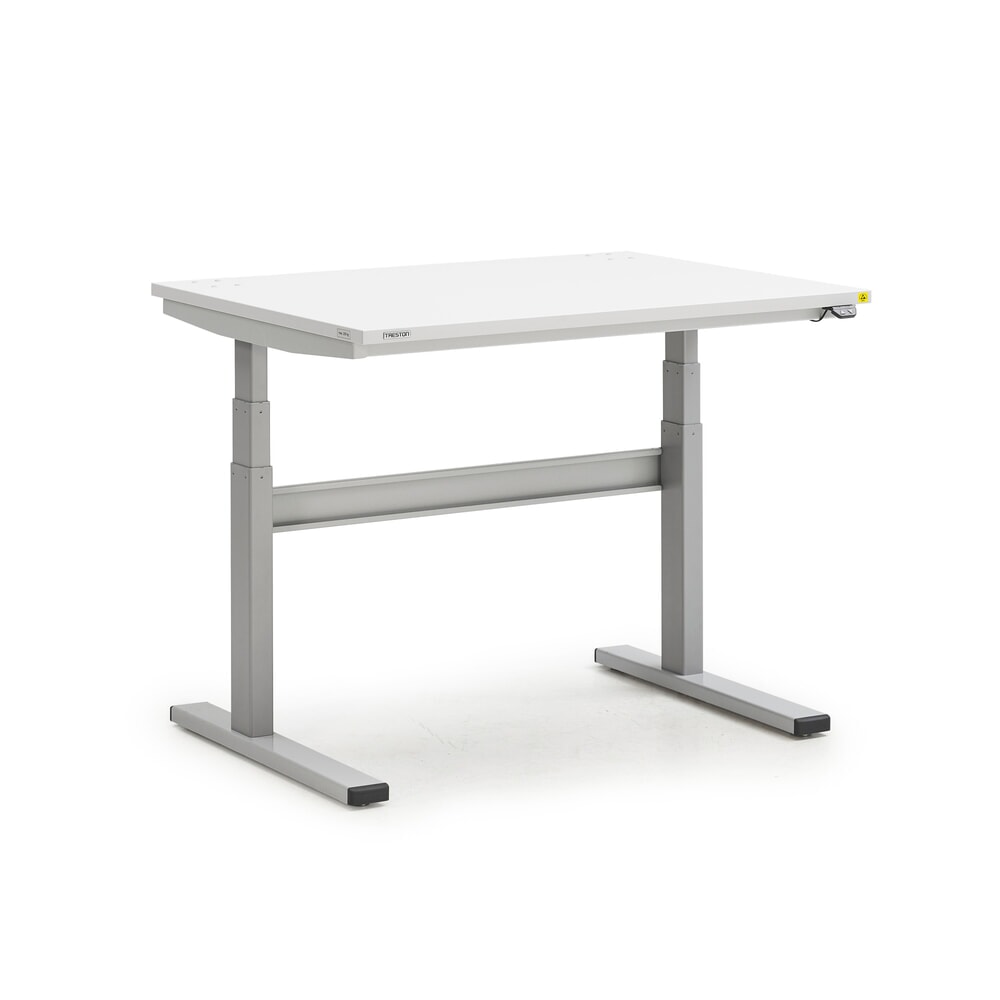 Produktabbildung: TRESTON TED-Arbeitstisch, ESD, elektrisch höhenverstellbar, HxBxT 630-1.270 x 1.100 x 800 mm