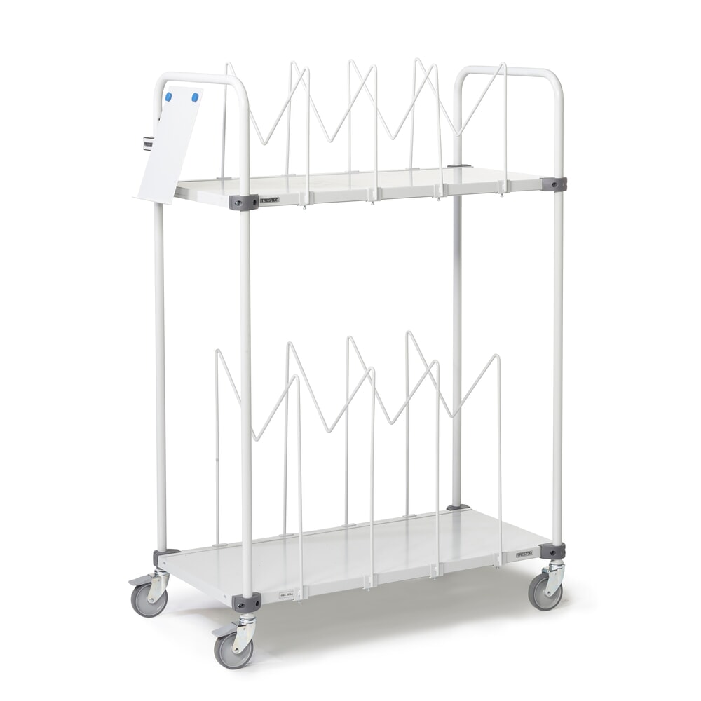 Produktabbildung: TRESTON Kartonwagen mit Lenkrollen, 2 Etagen, HxBxT 1.515 x 1.090 x 530 mm