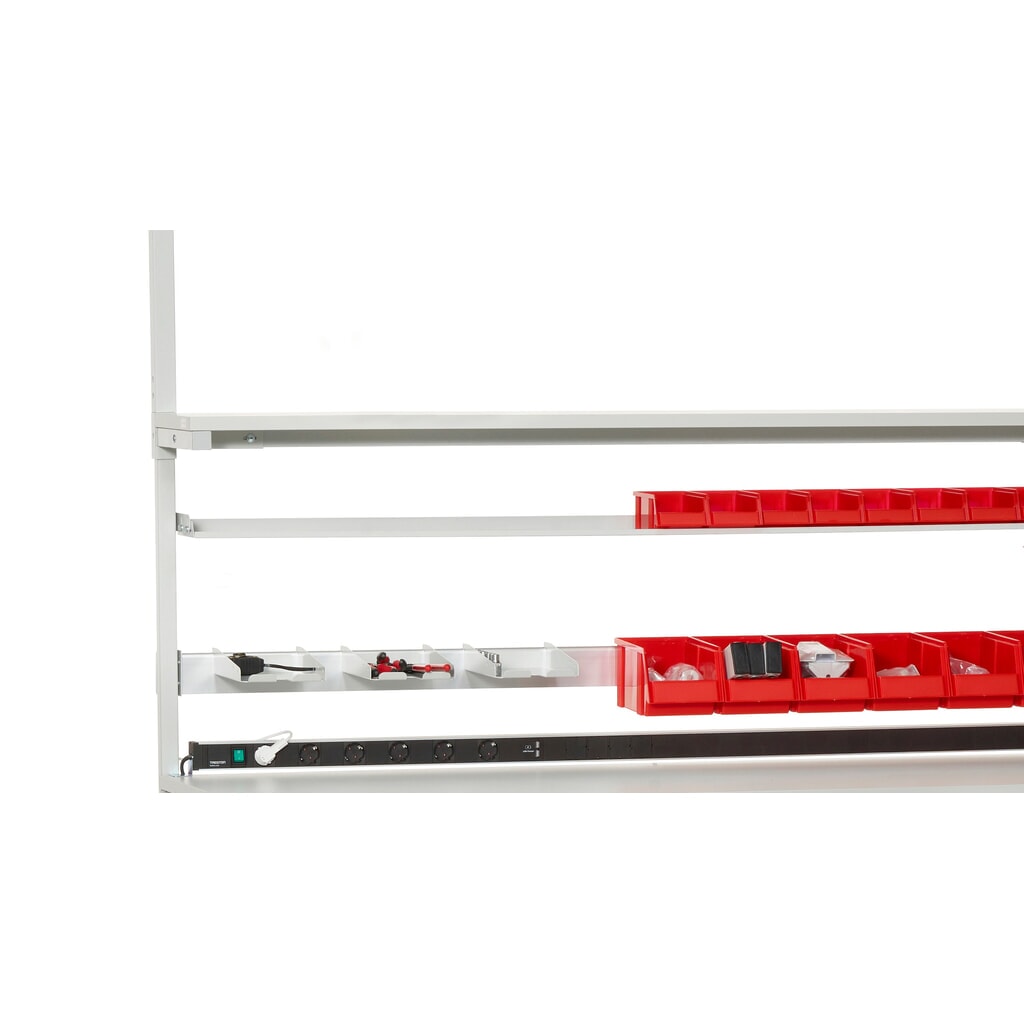 Produktabbildung Nr. 3: Ablagebord für TRESTON Sichtlagerkästen, BxT 1.719 x 145 mm, für Tischbreite 1.800 mm