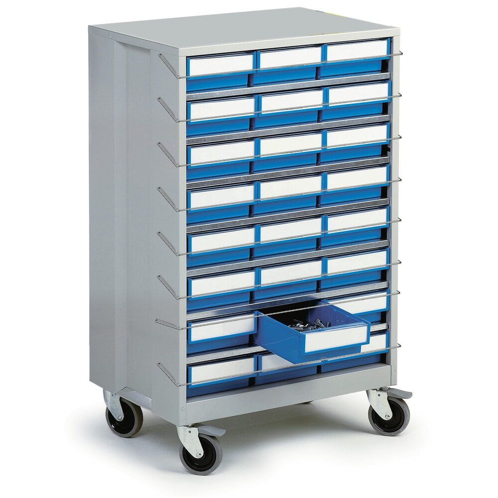 Produktabbildung Nr. 5: Rollen-Set für TRESTON Schubladenmagazine 870 x 605 x 410 mm, 4 Lenkrollen, 2 inkl. Feststeller