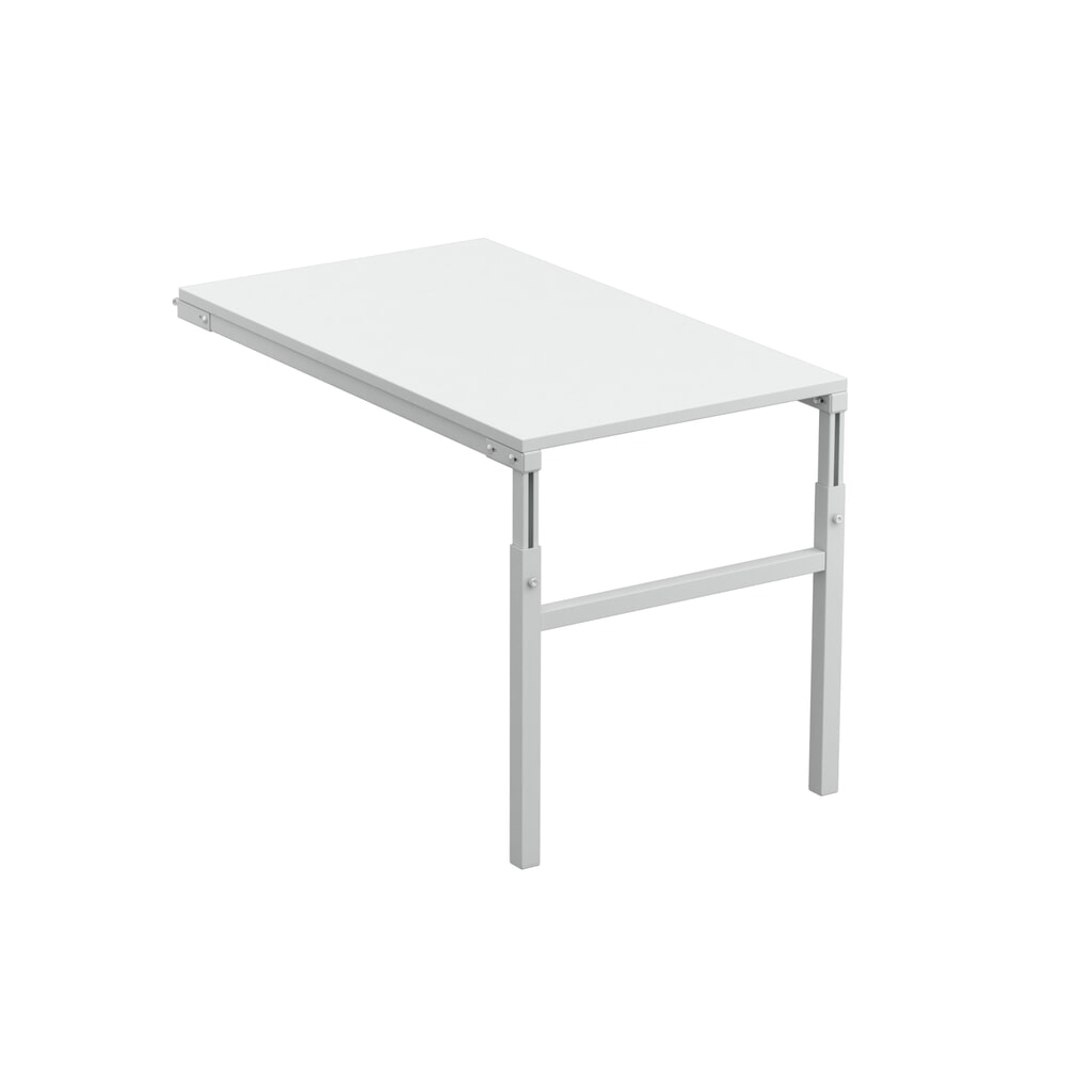 Produktabbildung: Winkel-Anbautisch für TRESTON Arbeitsplatzsystem, höhenverstellbar, TK 150 kg, BxT 1.000 x 500 mm