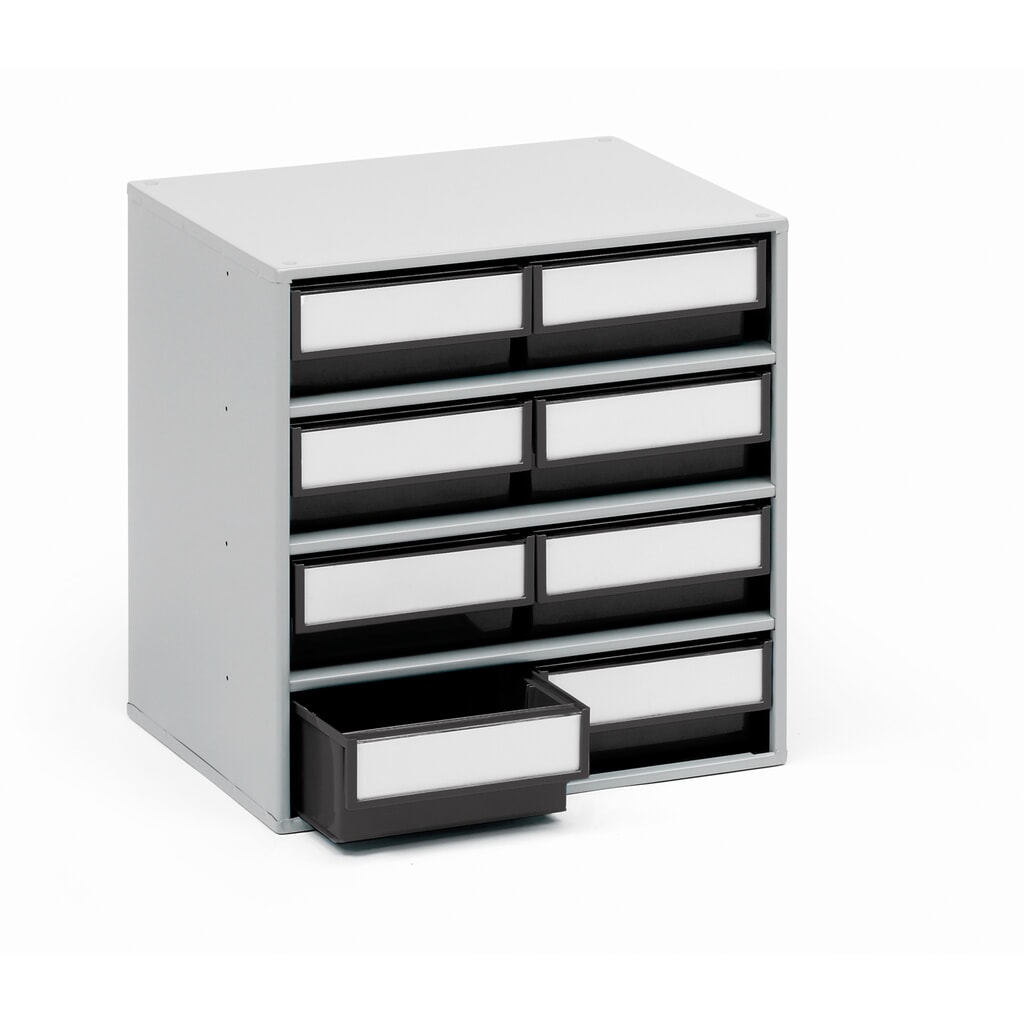 TRESTON ESD-Schubladenmagazin, beständig gegen Öle, Säuren und Lösungsmittel, HxBxT 400 x 400 x 300 mm, 8 Schubladen Produktabbildung: TRESTON ESD-Schubladenmagazin, beständig gegen Öle, Säuren und Lösungsmittel, HxBxT 400 x 400 x 300 mm, 8 Schubladen