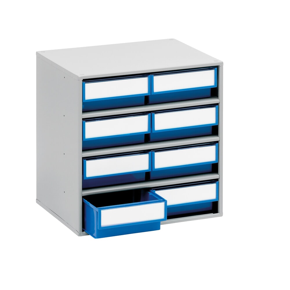 Produktabbildung: TRESTON Schubladenmagazin, 8 Schubladen, Tiefe 300 mm, blau