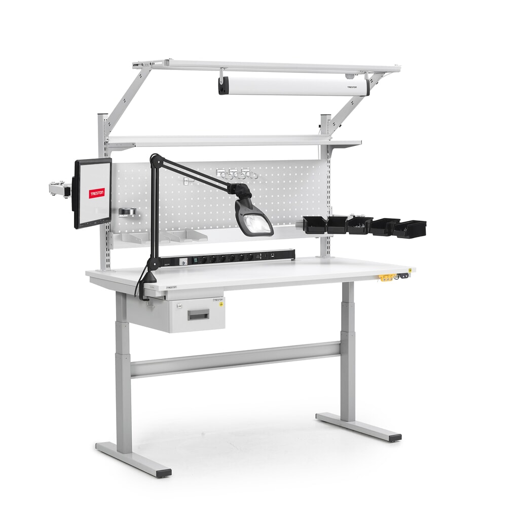 Rasterrohre für TRESTON TED-Arbeitstisch, mit Flansch, Höhe 790 mm, 2 Stk/VE Produktabbildung Nr. 3: Rasterrohre für TRESTON TED-Arbeitstisch, mit Flansch, Höhe 790 mm, 2 Stk/VE