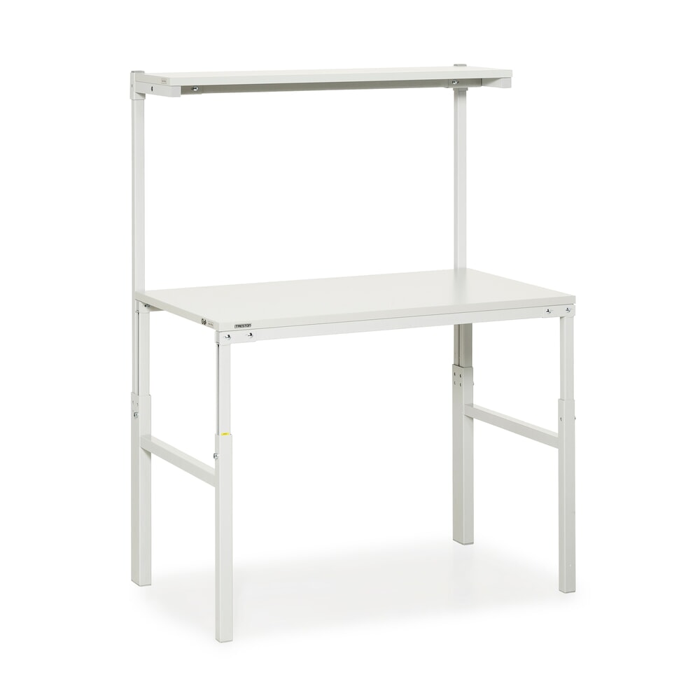 Produktabbildung: TRESTON Arbeitstisch mit Etagenbord, höhenverstellbar, TK 300 kg, BxT 1.200 x 700 mm