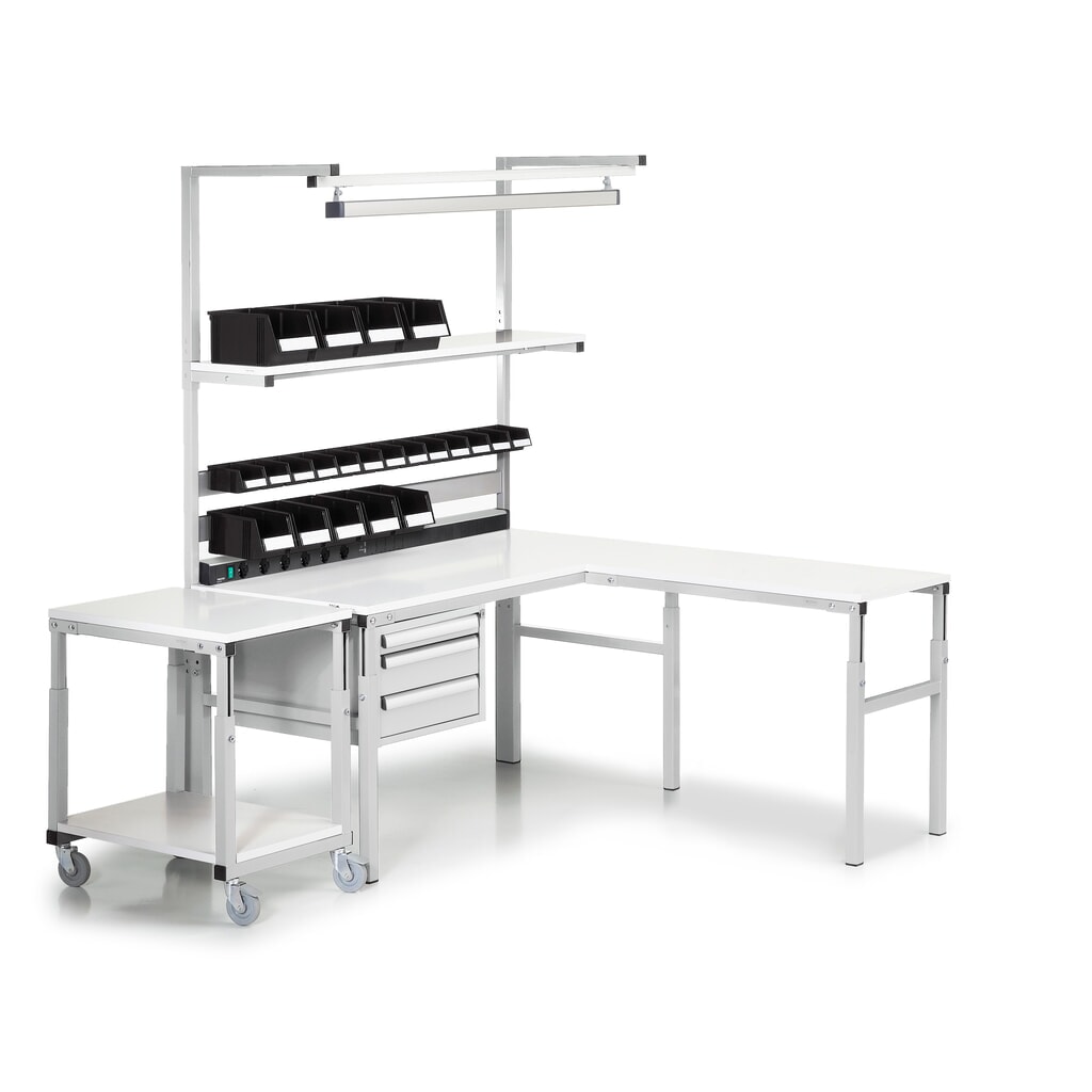 Produktabbildung Nr. 6: TRESTON TPH-Arbeitstisch mit Etagenboard, ESD, manuell höhenverstellbar, BxT 1.800 x 700 mm