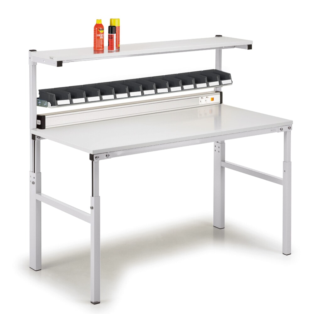Produktabbildung Nr. 7: TRESTON TPH-Arbeitstisch mit Etagenboard, ESD, manuell höhenverstellbar, BxT 1.800 x 700 mm