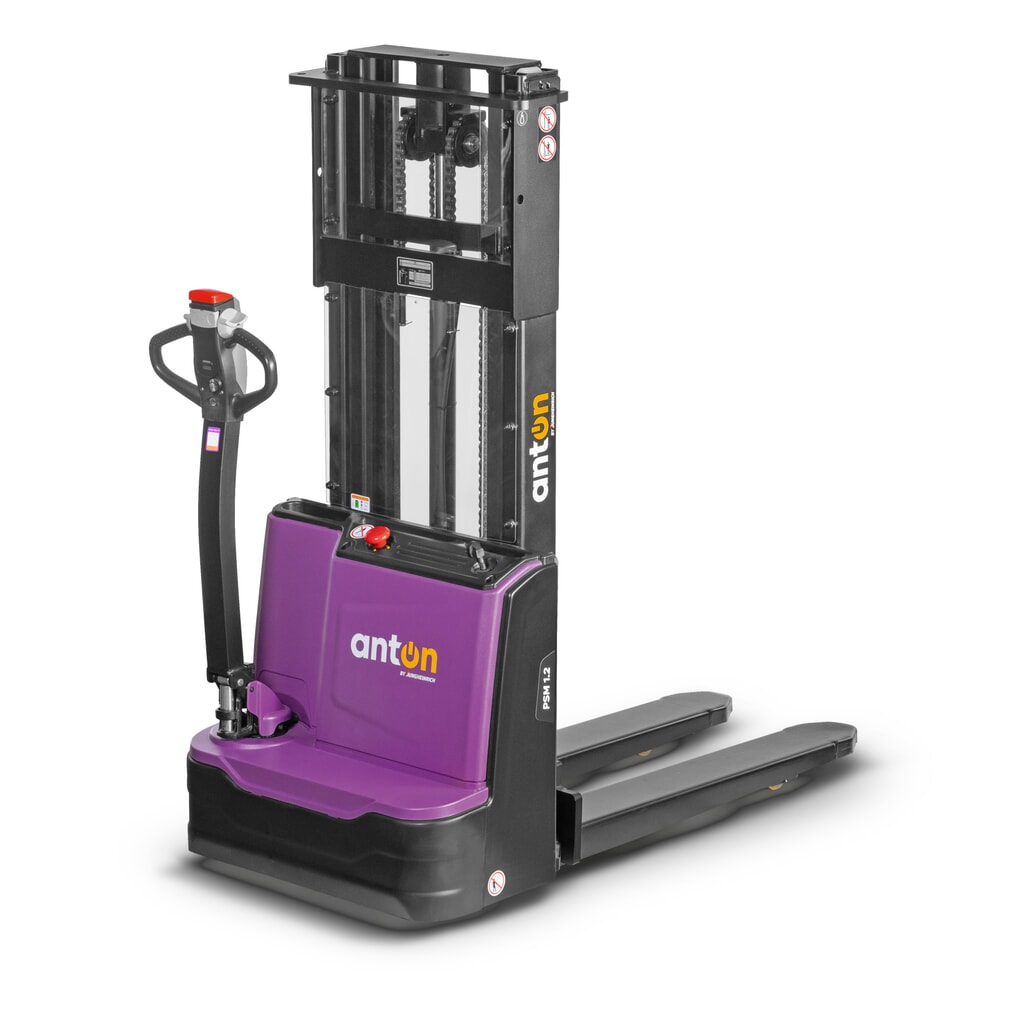 Produktabbildung: AntOn by Jungheinrich Elektro-Hochhubwagen PSM 1.2, mit Zweifach-Teleskop-Hubgerüst, Tragfähigkeit 1200 kg, Hubhöhe 3022 mm