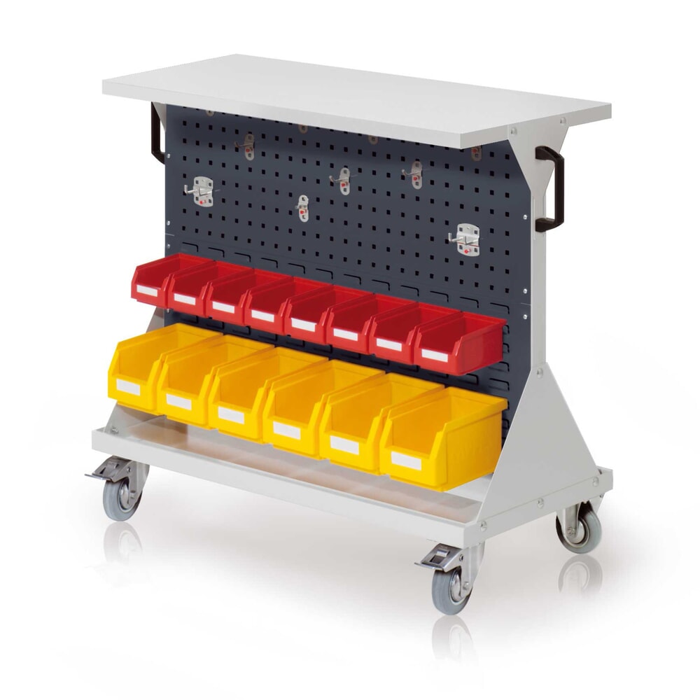 Produktabbildung: Kappes Rastermobil-Rollwagen, HxBxT 930 mm x 1000 mm x 500 mm, mit Ablageboden, lichtgrau/anthrazitgrau