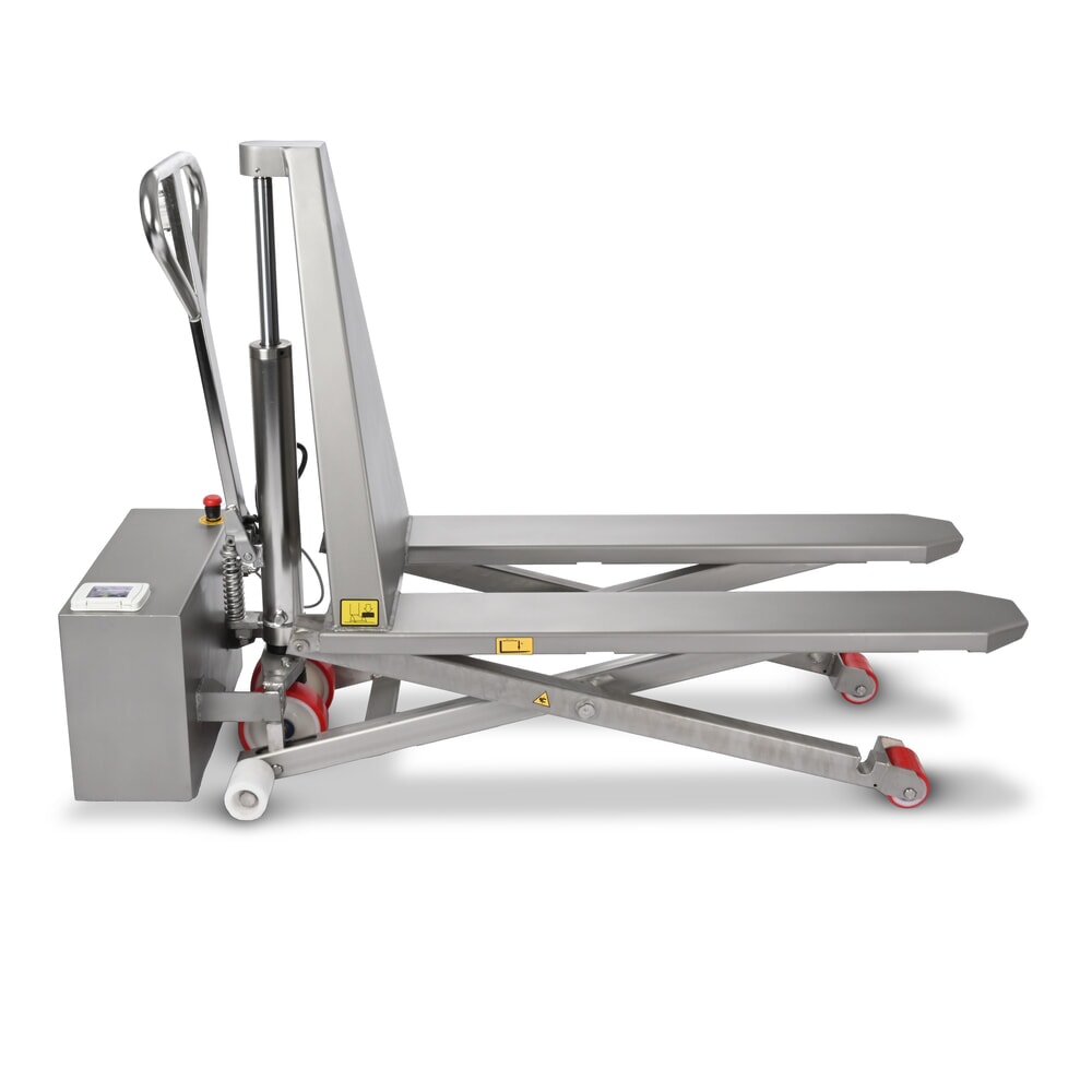 Produktabbildung Nr. 5: Edelstahl-Scherenhubwagen Ameise® PTM 1.0 Scissor INOX, Tragfähigkeit 1000 kg, elektrohydraulisch, Gabellänge 1200 mm, Nylon