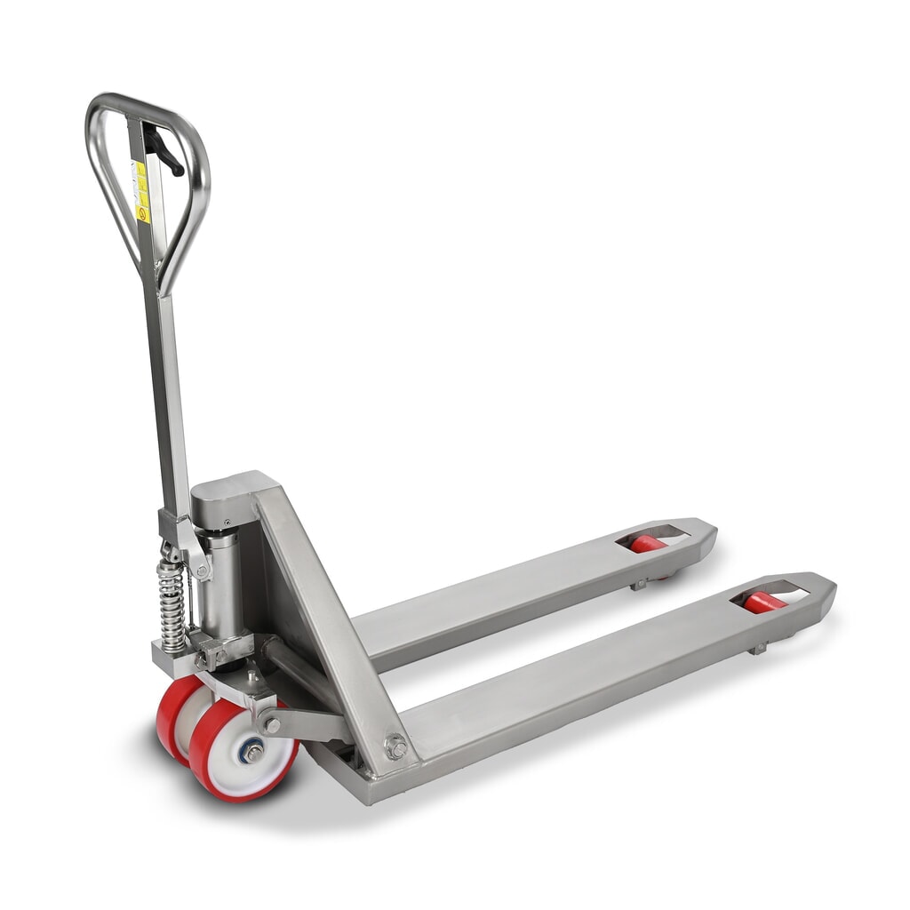 Edelstahl-Hubwagen Ameise® PTM 2.0 INOX, Tragfähigkeit 2000 kg, Gabellänge 1150 mm, Nylon Produktabbildung: Edelstahl-Hubwagen Ameise® PTM 2.0 INOX, Tragfähigkeit 2000 kg, Gabellänge 1150 mm, Nylon