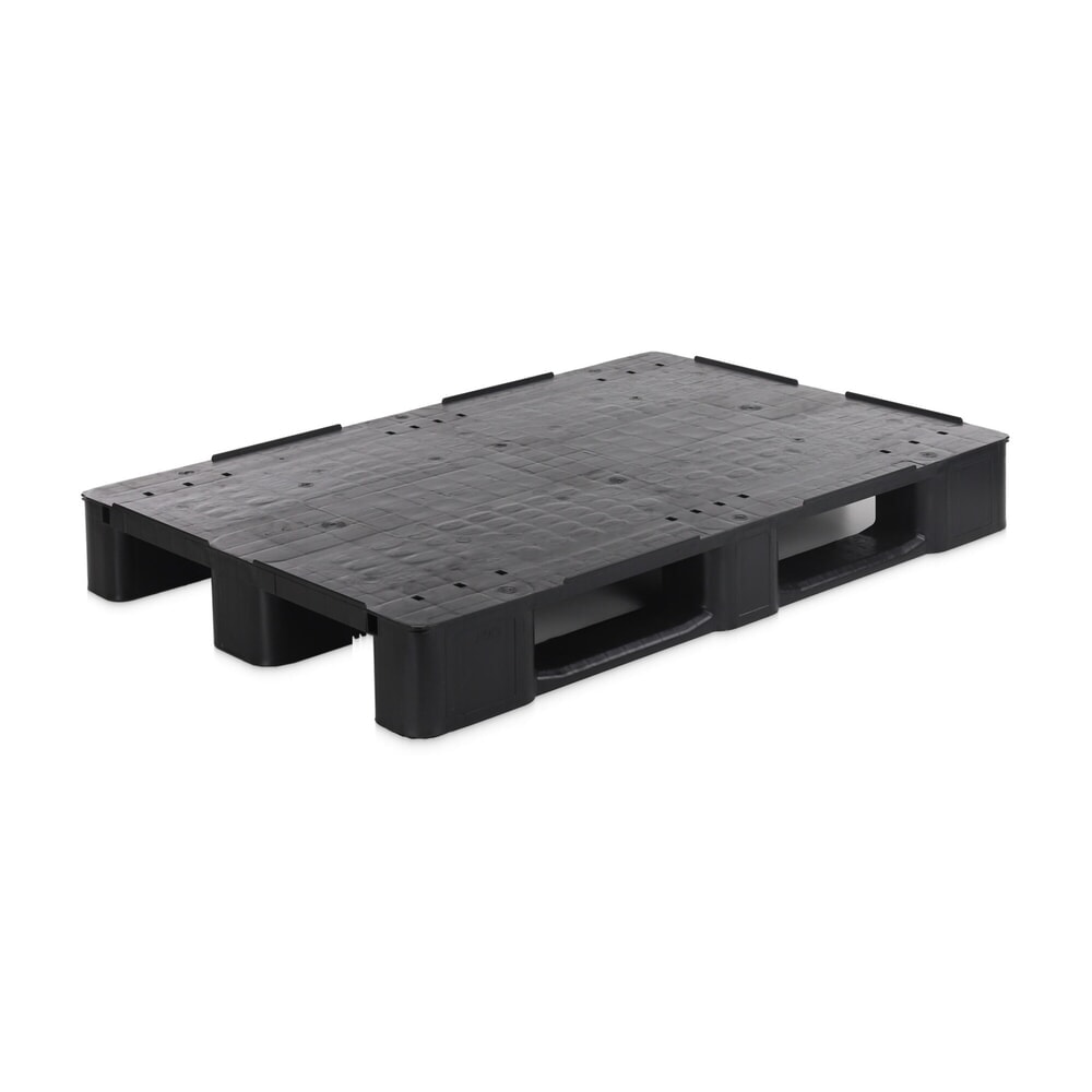 Produktabbildung: Alpha EURO-Kunststoffpalette, HDPE-Regenerat, geschlossen, 3 Kufen, Tragfähigkeit 6 t