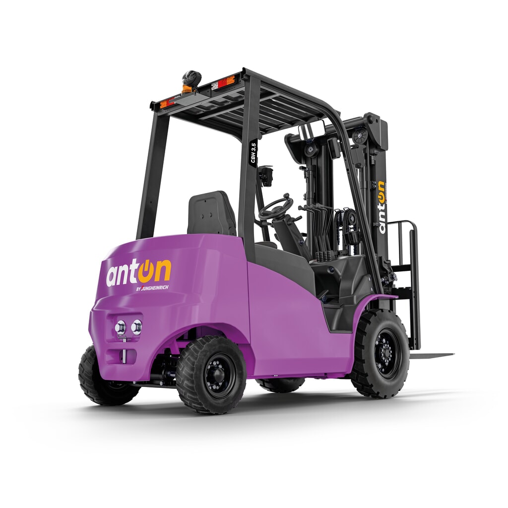 AntOn by Jungheinrich Elektro-Stapler CBH 3.5 mit Zweifach-Teleskop-Hubgerüst, Hubhöhe 3300 mm, Tragfähigkeit 3500 kg, inklusive externem Ladegerät 80 V, 60 A, CEE, 5-pin Produktabbildung Nr. 3: AntOn by Jungheinrich Elektro-Stapler CBH 3.5 mit Zweifach-Teleskop-Hubgerüst, Hubhöhe 3300 mm, Tragfähigkeit 3500 kg, inklusive externem Ladegerät 80 V, 60 A, CEE, 5-pin