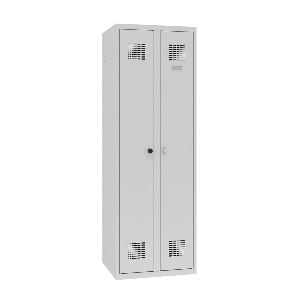 Produktabbildung Nr. 5: Steinbock® Doppelspind, 1 Abteil, Drehriegelverschluss, HxBxT 1800 x 600 x 500 mm, lichtgrau/lichtgrau