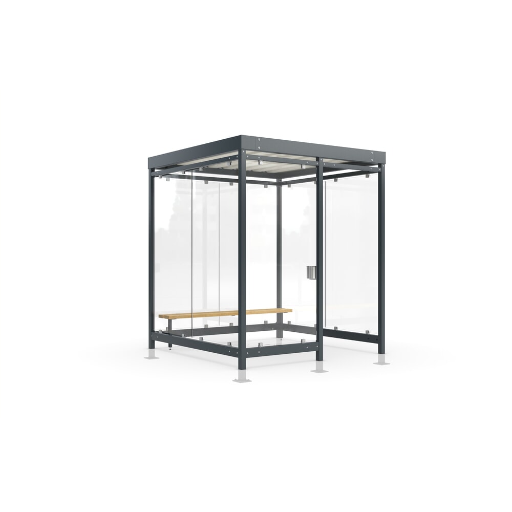 Produktabbildung: wsm® Raucherunterstand Economy Köln, ESG-Verglasung, Bausatz, HxBxT 2440 mm x 2165 mm x 2165 mm