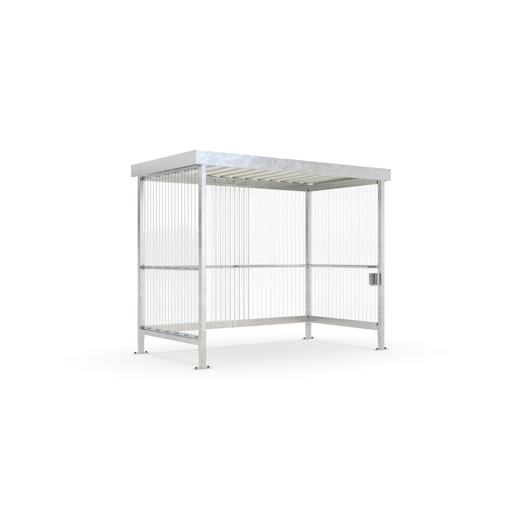 Produktabbildung: wsm® Raucherunterstand Jena Maxi, Well-PVC, Bausatz