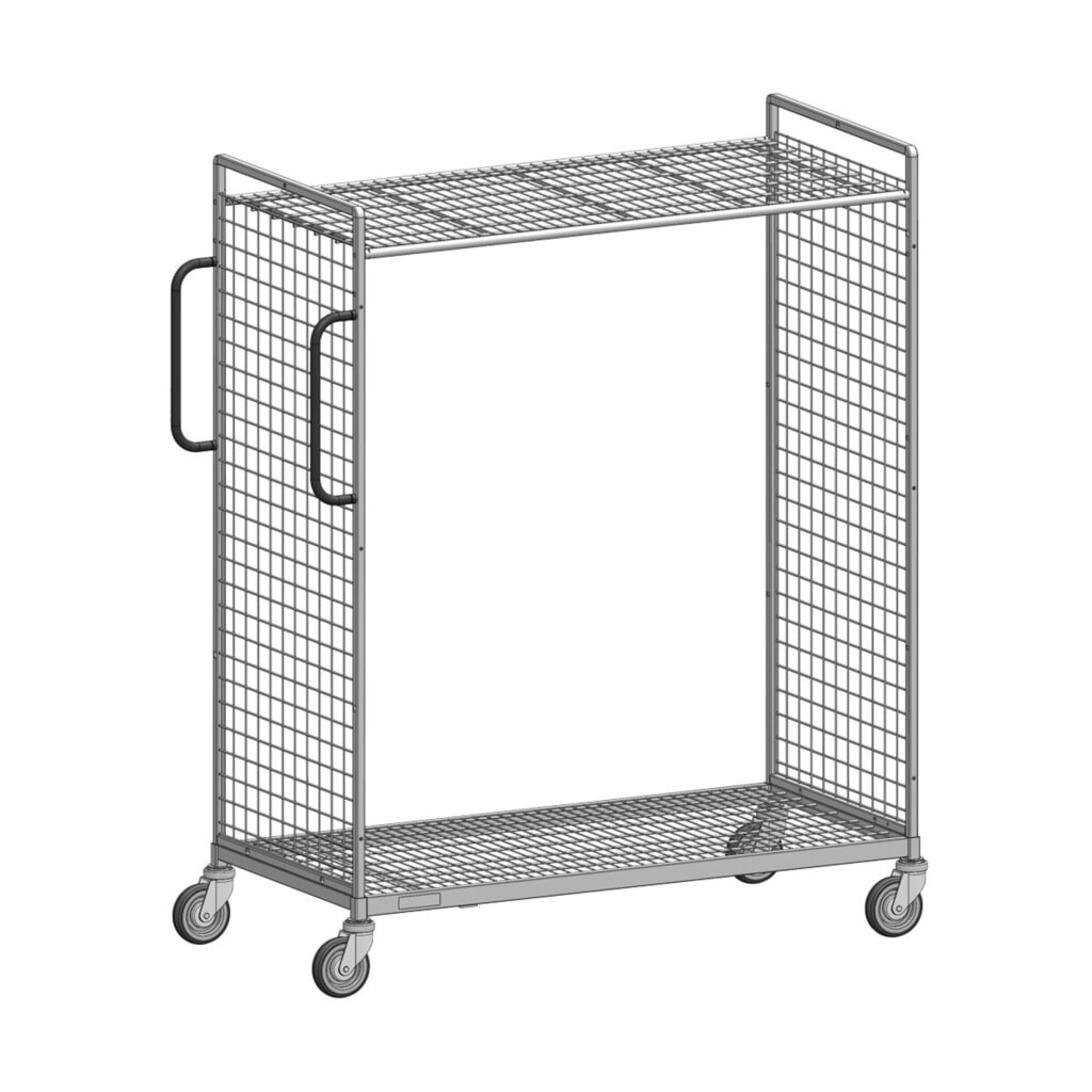 Produktabbildung: Ameise® Kommissionierwagen AK-L, 2 Gitterwände, HxBxT 1.625 x 660 x 1.330 mm