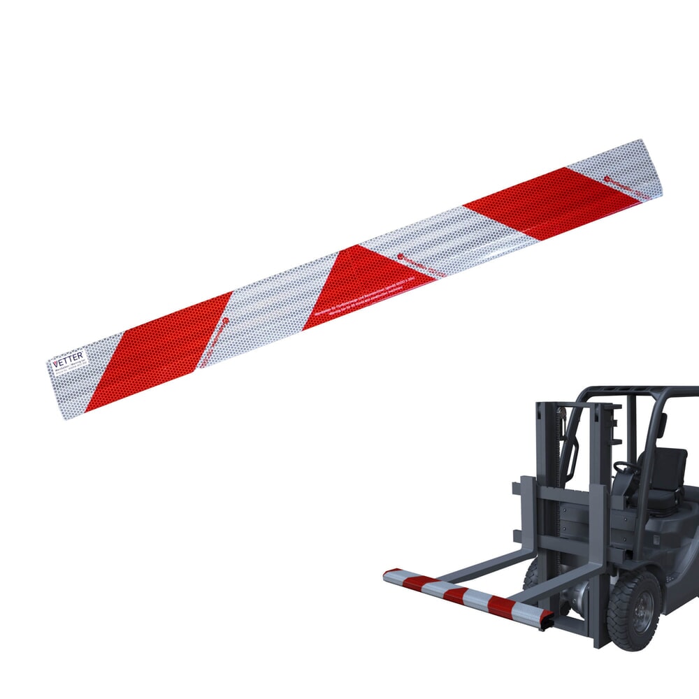 Produktabbildung: VETTER® ZEBRA Warnbalken für Gabelzinken mit Magneten, Länge 800 mm