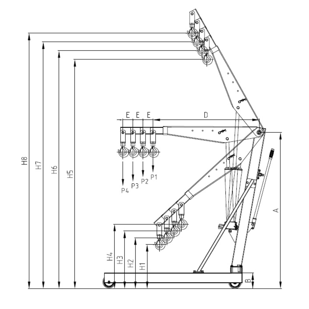 Produktabbildung Nr. 5: Steinbock® Werkstattkran, Zwei-Wege-Pumpe, TK 500 kg